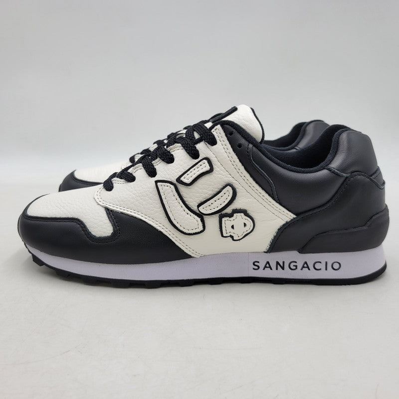 【中古美品】【メンズ】 Sangacio サンガッチョ WHITE BLACK ホワイト ブラック スニーカー シューズ 靴 162-250921-as-27-izu サイズ：27cm カラー：ホワイト×ブラック 万代Net店