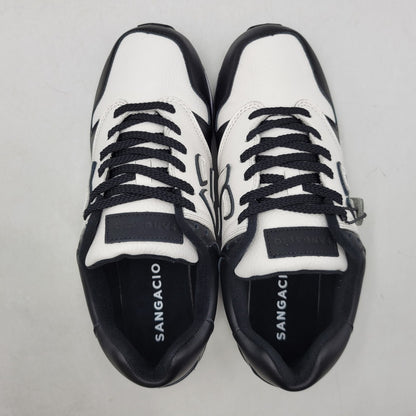 【中古美品】【メンズ】 Sangacio サンガッチョ WHITE BLACK ホワイト ブラック スニーカー シューズ 靴 162-250921-as-27-izu サイズ：27cm カラー：ホワイト×ブラック 万代Net店