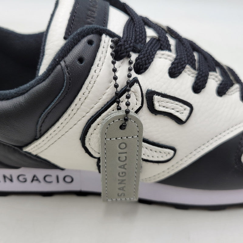 【中古美品】【メンズ】 Sangacio サンガッチョ WHITE BLACK ホワイト ブラック スニーカー シューズ 靴 162-250921-as-27-izu サイズ：27cm カラー：ホワイト×ブラック 万代Net店
