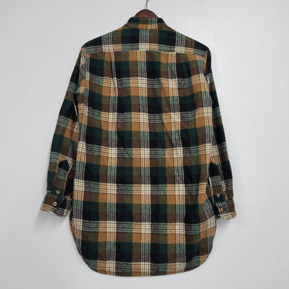 【中古品】【メンズ】 PENDLETON ペンドルトン USA製 70-80S BAND COLLAR WOOL CHECK SHIRT バンド カラー ウール チェック シャツ トップス 長袖 146-260203-cs-12-izu サイズ：14.5 カラー：マルチ 万代Net店