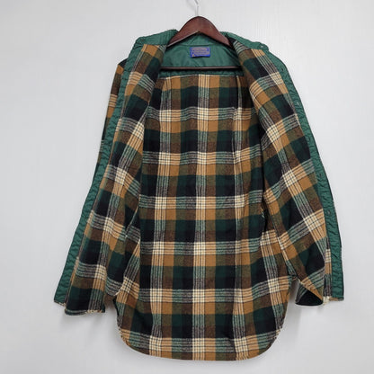 【中古品】【メンズ】 PENDLETON ペンドルトン USA製 70-80S BAND COLLAR WOOL CHECK SHIRT バンド カラー ウール チェック シャツ トップス 長袖 146-260203-cs-12-izu サイズ：14.5 カラー：マルチ 万代Net店