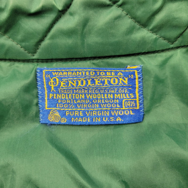 【中古品】【メンズ】 PENDLETON ペンドルトン USA製 70-80S BAND COLLAR WOOL CHECK SHIRT バンド カラー ウール チェック シャツ トップス 長袖 146-260203-cs-12-izu サイズ：14.5 カラー：マルチ 万代Net店