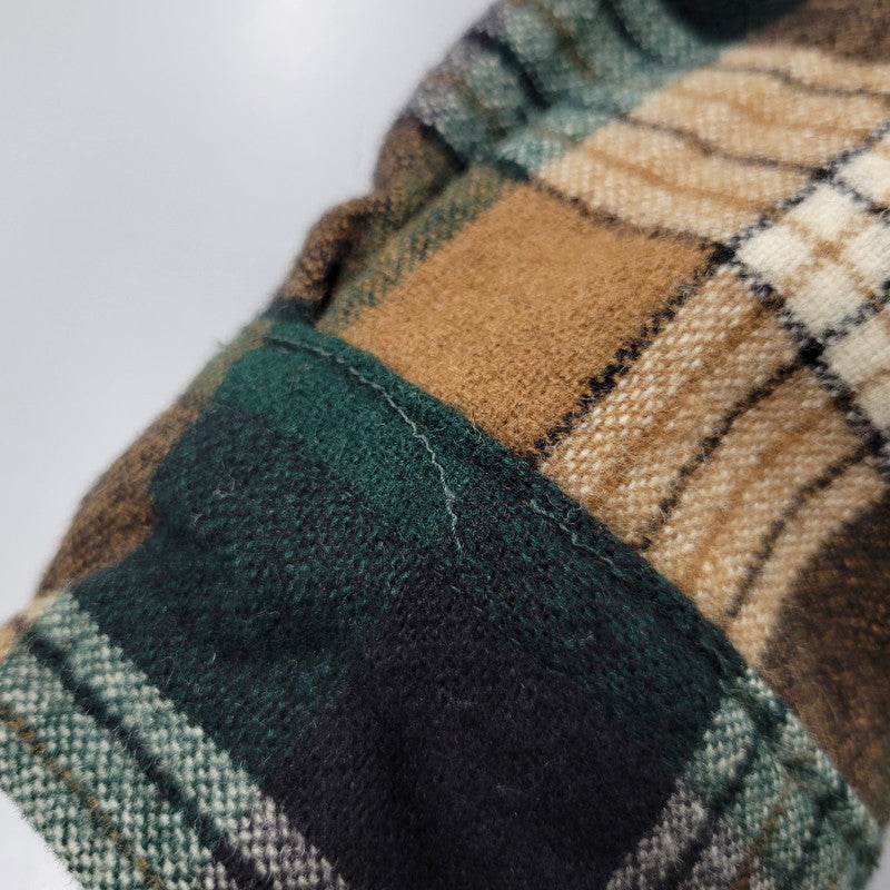【中古品】【メンズ】 PENDLETON ペンドルトン USA製 70-80S BAND COLLAR WOOL CHECK SHIRT バンド カラー ウール チェック シャツ トップス 長袖 146-260203-cs-12-izu サイズ：14.5 カラー：マルチ 万代Net店