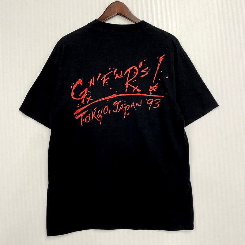 【中古品】【メンズ】 GUNS N' ROSES ガンズ アンド ローゼズ BROCKUM ブロッカム USA製 袖シングル c1992 90S 1993 JAPAN TOUR SS TEE ジャパン ツアー ショートスリーブ Ｔシャツ トップス 半袖 146-250926-ya-01-izu サイズ：L カラー：ブラック 万代Net店
