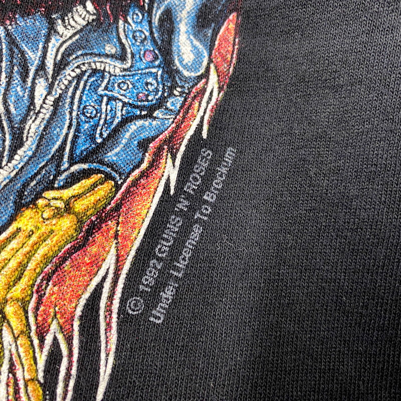 【中古品】【メンズ】 GUNS N' ROSES ガンズ アンド ローゼズ BROCKUM ブロッカム USA製 袖シングル c1992 90S 1993 JAPAN TOUR SS TEE ジャパン ツアー ショートスリーブ Ｔシャツ トップス 半袖 146-250926-ya-01-izu サイズ：L カラー：ブラック 万代Net店