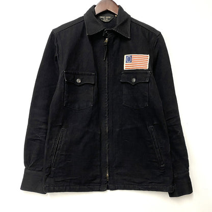 【中古品】【メンズ】 ZIP UP BLACK DENIM JACKET ジップアップ ブラック デニムジャケット アウター 145-250923-as-03-izu サイズ：M 36-38 カラー：ブラック 万代Net店
