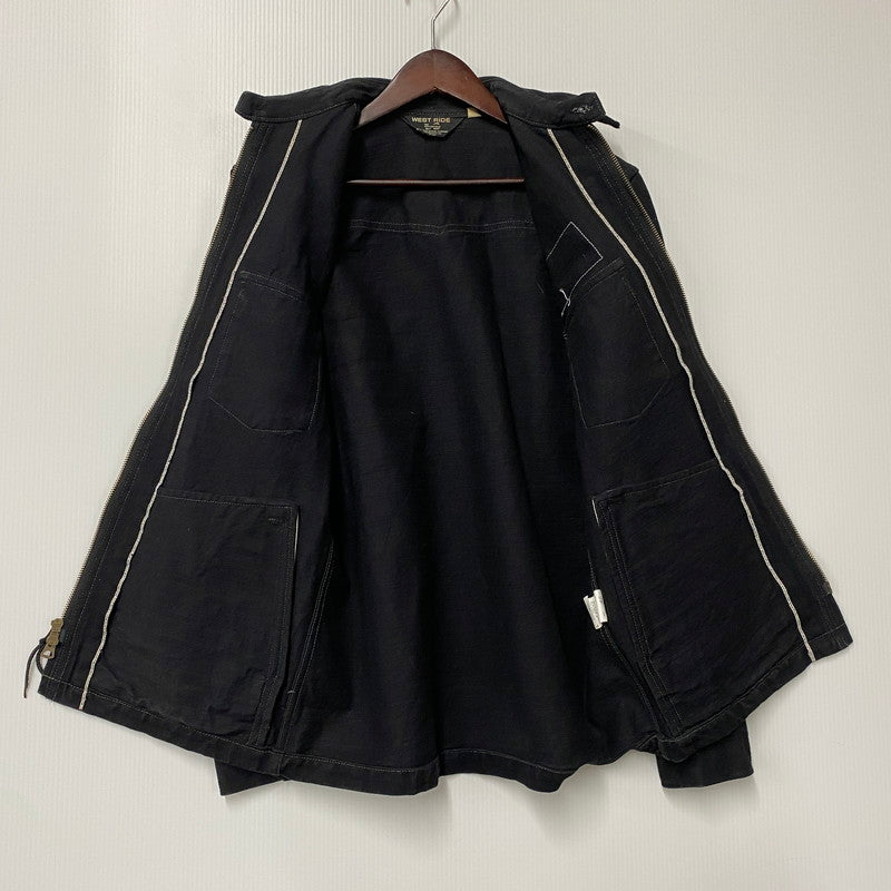 【中古品】【メンズ】 ZIP UP BLACK DENIM JACKET ジップアップ ブラック デニムジャケット アウター 145-250923-as-03-izu サイズ：M 36-38 カラー：ブラック 万代Net店