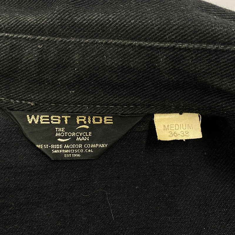 【中古品】【メンズ】 ZIP UP BLACK DENIM JACKET ジップアップ ブラック デニムジャケット アウター 145-250923-as-03-izu サイズ：M 36-38 カラー：ブラック 万代Net店