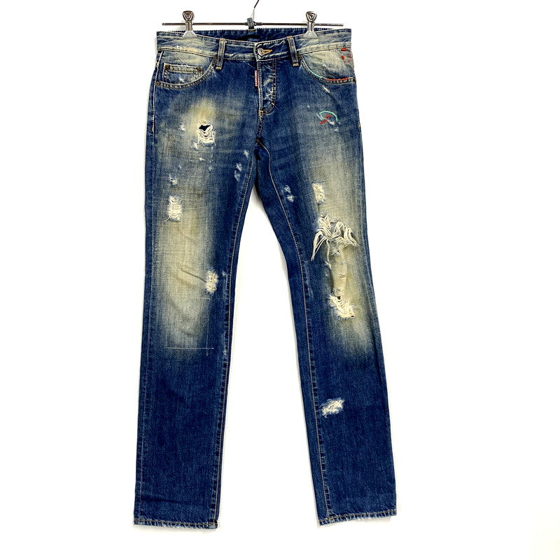 【中古品】【メンズ】 S71LA0519 COLOR STITCH DAMAGE DENIM PANTS カラー ステッチ ダメージ デニム パンツ ズボン ボトムス 152-250926-ya-13-izu サイズ：46 カラー：インディゴ 万代Net店