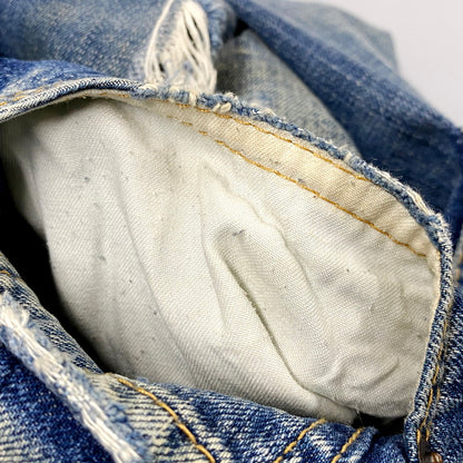 【中古品】【メンズ】 S71LA0519 COLOR STITCH DAMAGE DENIM PANTS カラー ステッチ ダメージ デニム パンツ ズボン ボトムス 152-250926-ya-13-izu サイズ：46 カラー：インディゴ 万代Net店