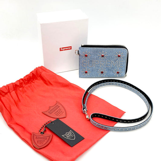【中古品】【レディース】 Supreme シュプリーム ×HTC エイチ ティー シー 23SS STUDDED WALLET スタッズ ウォレット 財布 200-250923-ya-04-izu カラー：デニム 万代Net店