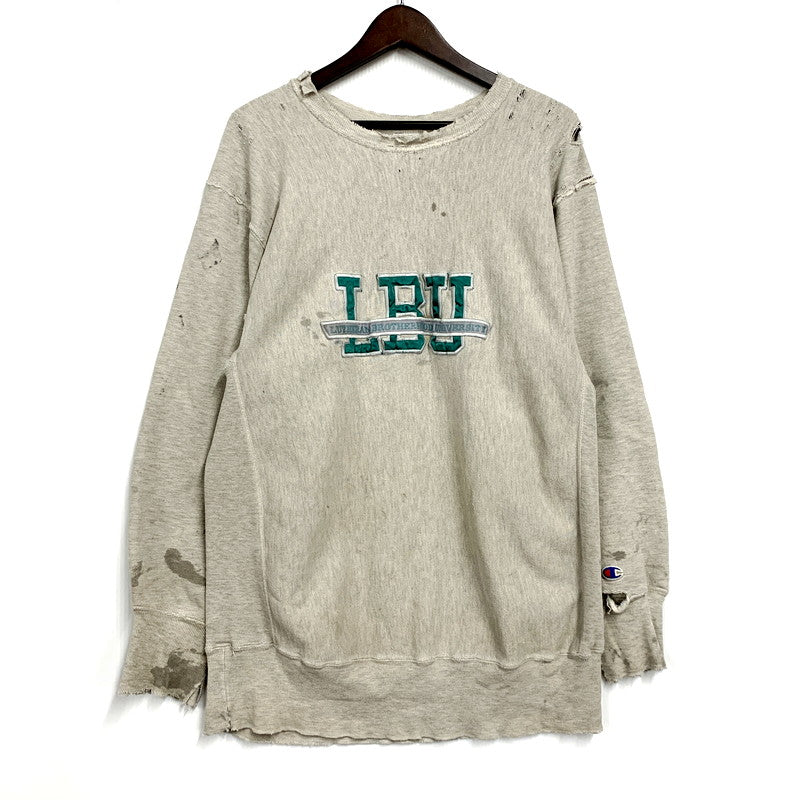 【現状渡し品】【メンズ】 Champion チャンピオン USA製 刺繍タグ REVERSE WEAVE リバースウィーブ 90S LUTHERAN BROTHERHOOD UNIVERSITY SWEATSHIRT ルーテル ブラザーフッド ユニバーシティ スウェットシャツ トップス 長袖 146-250925-cs-07-izu サイズ：XL カラー：グレー 万代Net店