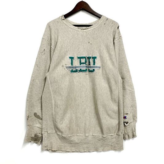 【現状渡し品】【メンズ】 Champion チャンピオン USA製 刺繍タグ REVERSE WEAVE リバースウィーブ 90S LUTHERAN BROTHERHOOD UNIVERSITY SWEATSHIRT ルーテル ブラザーフッド ユニバーシティ スウェットシャツ トップス 長袖 146-250925-cs-07-izu サイズ：XL カラー：グレー 万代Net店