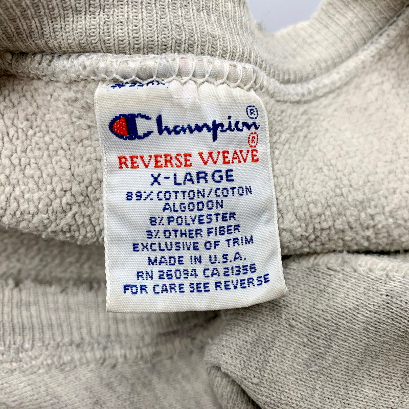 【現状渡し品】【メンズ】 Champion チャンピオン USA製 刺繍タグ REVERSE WEAVE リバースウィーブ 90S LUTHERAN BROTHERHOOD UNIVERSITY SWEATSHIRT ルーテル ブラザーフッド ユニバーシティ スウェットシャツ トップス 長袖 146-250925-cs-07-izu サイズ：XL カラー：グレー 万代Net店