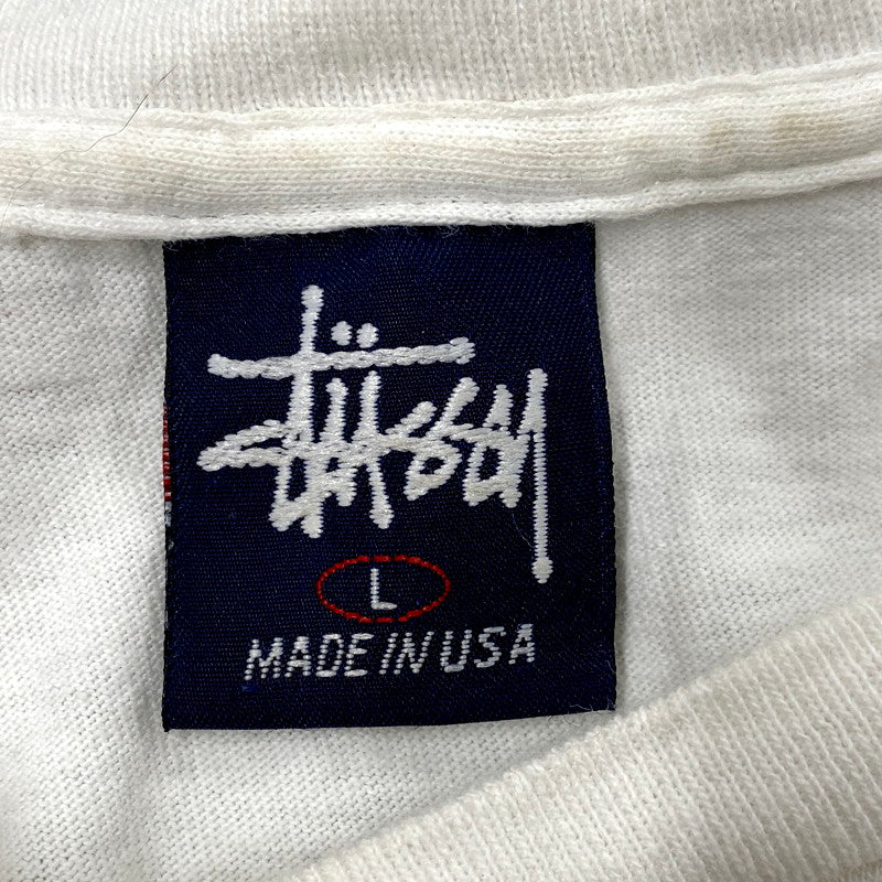 【中古品】【メンズ】 OLD STUSSY オールド ステューシー 両シングル USA製 紺タグ 90S DRAGON SS TEE ドラゴン ショートスリーブ Ｔシャツ トップス 半袖 142-250926-ya-09-izu サイズ：L カラー：白 万代Net店