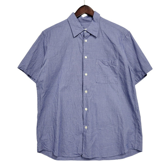 【中古品】【メンズ】 VOILE WASHER REGULAR-FIT S/S SHIRT SPNT-252057 ボイル ワッシャー レギュラーフィット ショートスリーブ シャツ 半袖 トップス 142-260106-as-12-izu サイズ：2 カラー：ブルー 万代Net店