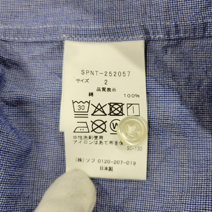 【中古品】【メンズ】 VOILE WASHER REGULAR-FIT S/S SHIRT SPNT-252057 ボイル ワッシャー レギュラーフィット ショートスリーブ シャツ 半袖 トップス 142-260106-as-12-izu サイズ：2 カラー：ブルー 万代Net店