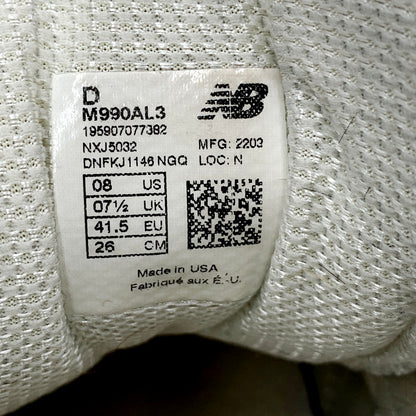 【現状渡し品】【メンズ/レディース】 M990AL3 USA製 990V3 スニーカー シューズ 靴 162-250927-ya-15-izu サイズ：26cm カラー：SEA SALT 万代Net店
