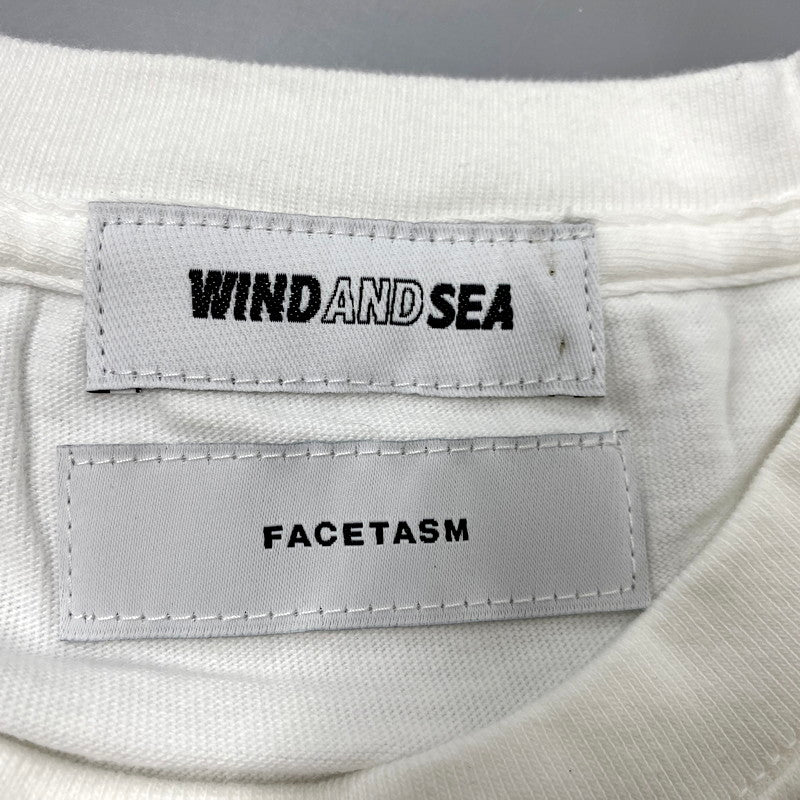 【中古美品】【メンズ】 WIND AND SEA ウィンダンシー×FACETASM ファセッタズム WDS-FACE-03 SS LOGO TEE ショートスリーブ ロゴ Ｔシャツ トップス 半袖 142-250926-ya-07-izu サイズ：XL カラー：WHITE 万代Net店