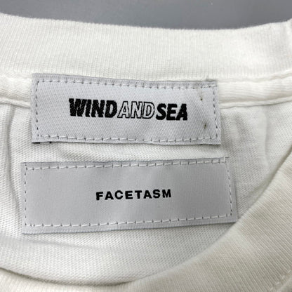 【中古美品】【メンズ】 WIND AND SEA ウィンダンシー×FACETASM ファセッタズム WDS-FACE-03 SS LOGO TEE ショートスリーブ ロゴ Ｔシャツ トップス 半袖 142-250926-ya-07-izu サイズ：XL カラー：WHITE 万代Net店