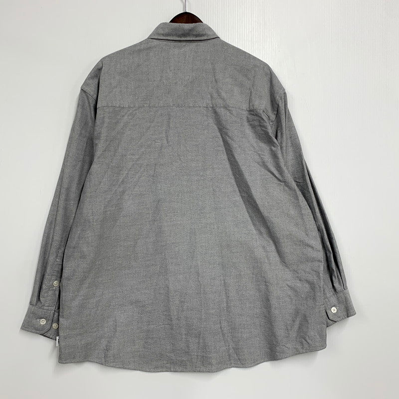 【中古品】【メンズ】 WTAPS ダブルタップス 231GWDT-SHM01 23SS BD LS ボタンダウン ロングスリーブ CTPL.OXFORD.COOLMAX オックスフォード クールマックス トップス 長袖 142-250925-cs-09-izu サイズ：02 カラー：グレー 万代Net店