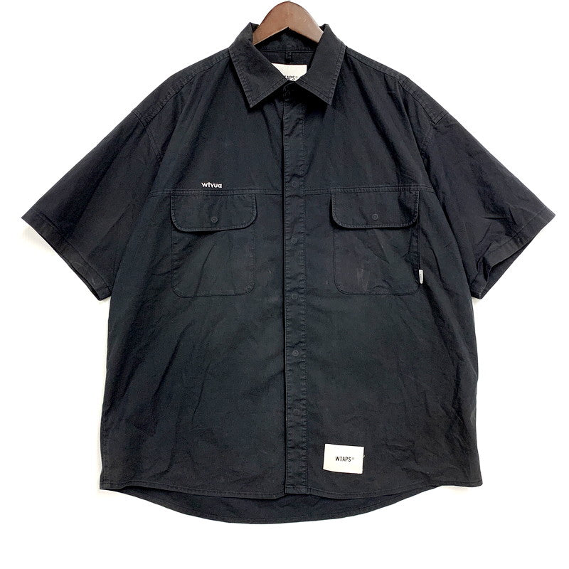 【中古品】【メンズ】 WTAPS ダブルタップス 221WVDT-SHM06 22SS LADDER ラダー SS COPO. BROADCLOTH.COOLMAX ショートスリーブ ブロードクロス クールマックス トップス 半袖 142-250925-cs-10-izu サイズ：03 カラー：ブラック 万代Net店