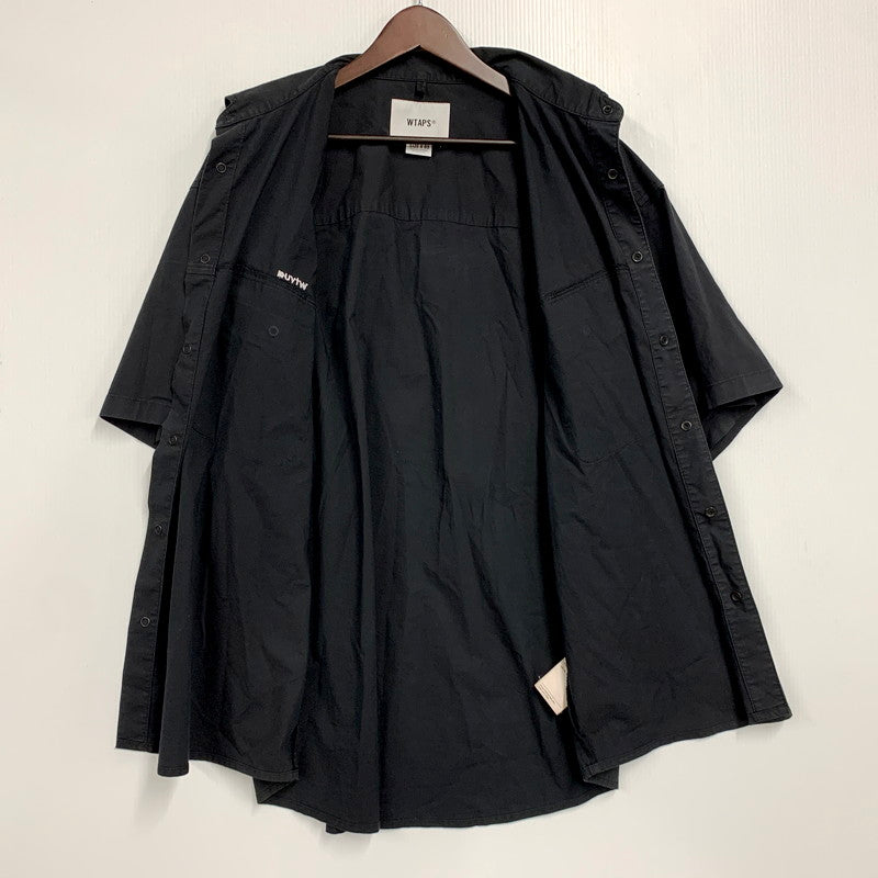 【中古品】【メンズ】 WTAPS ダブルタップス 221WVDT-SHM06 22SS LADDER ラダー SS COPO. BROADCLOTH.COOLMAX ショートスリーブ ブロードクロス クールマックス トップス 半袖 142-250925-cs-10-izu サイズ：03 カラー：ブラック 万代Net店