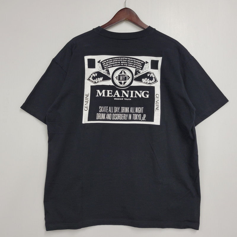 【中古品】【メンズ】 WASTED YOUTH ウェイステッドユース × MEANING ミーニング T-SHIRT Tシャツ 半袖 トップス 142-260106-as-07-izu サイズ：XL カラー：ブラック 万代Net店