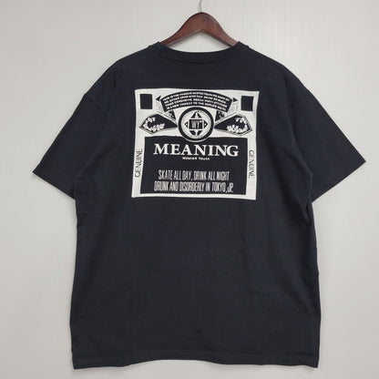 【中古品】【メンズ】 WASTED YOUTH ウェイステッドユース × MEANING ミーニング T-SHIRT Tシャツ 半袖 トップス 142-260106-as-07-izu サイズ：XL カラー：ブラック 万代Net店