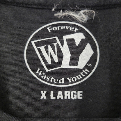 【中古品】【メンズ】 WASTED YOUTH ウェイステッドユース × MEANING ミーニング T-SHIRT Tシャツ 半袖 トップス 142-260106-as-07-izu サイズ：XL カラー：ブラック 万代Net店