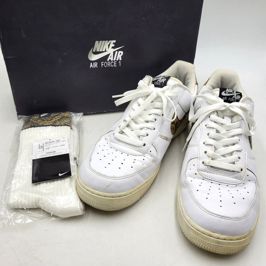 【中古品】【メンズ】 NIKE ナイキ AIR FORCE 1 LOW RETRO PRM QS AO1635-100 エアフォース 1 ロー レトロ プレミアム アイボリースネーク スニーカー 靴 160-250924-hi-11-izu サイズ：30cm US 12 カラー：WHITE/ELEMENTAL GOLD 万代Net店