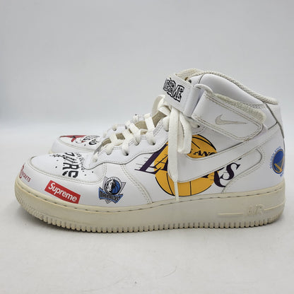 【中古品】【メンズ】 NIKE ナイキ × SUPREME シュプリーム × NBA エヌビーエー AQ8017-100 AIR FORCE エアフォース 1 MID ミッド ’07 スニーカー シューズ 靴 160-250927-ya-18-izu サイズ：27.5cm カラー：WHITE 万代Net店