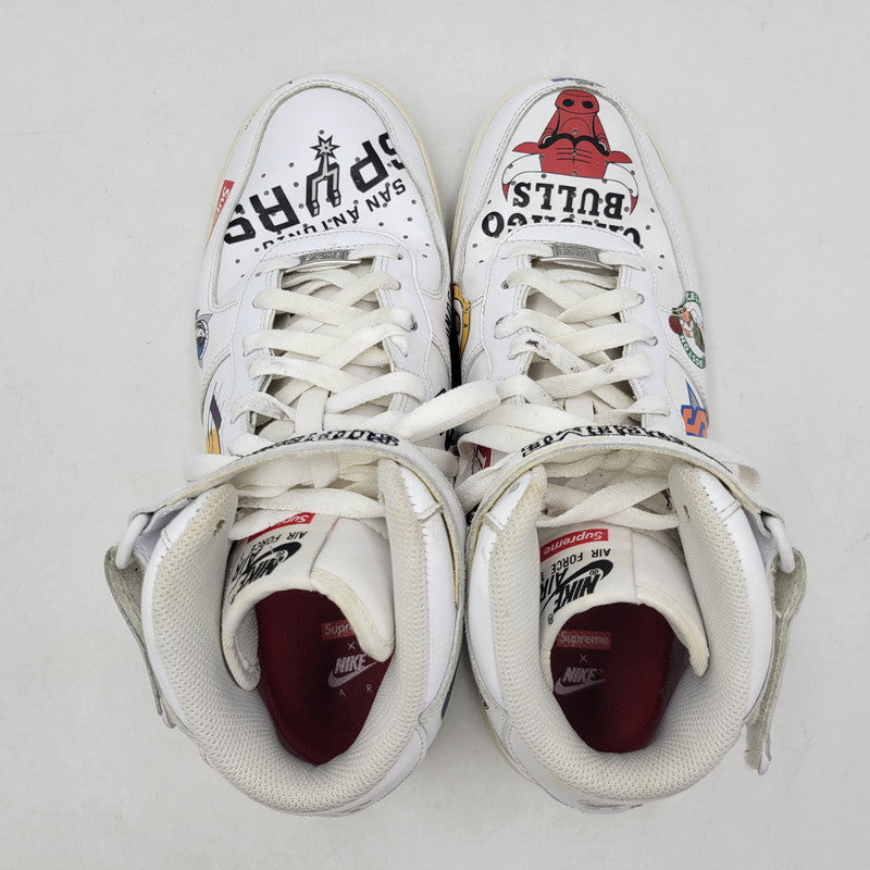 【中古品】【メンズ】 NIKE ナイキ × SUPREME シュプリーム × NBA エヌビーエー AQ8017-100 AIR FORCE エアフォース 1 MID ミッド ’07 スニーカー シューズ 靴 160-250927-ya-18-izu サイズ：27.5cm カラー：WHITE 万代Net店