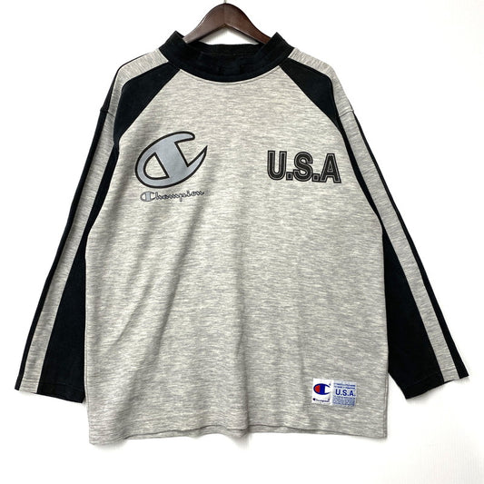 【中古品】【メンズ】 MOC NECK SWEAT SHIRT モックネック スウェットシャツ USA製 146-251031-as-22-izu サイズ：M カラー：グレー 万代Net店