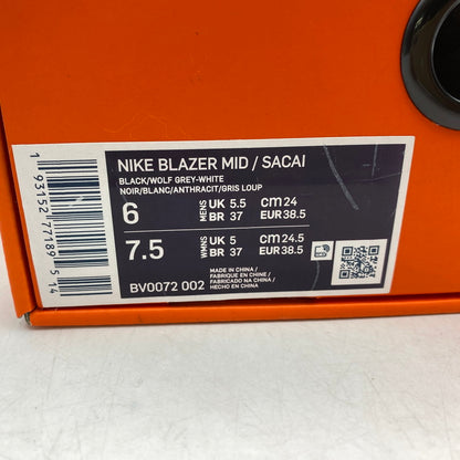【中古品】【レディース】 × SACAI サカイ BLAZER MID BV0072-002 ブレザー ミッド スニーカー シューズ 靴 166-251231-as-05-izu サイズ：24cm カラー：BLACK/WOLF GREY-WHITE 万代Net店