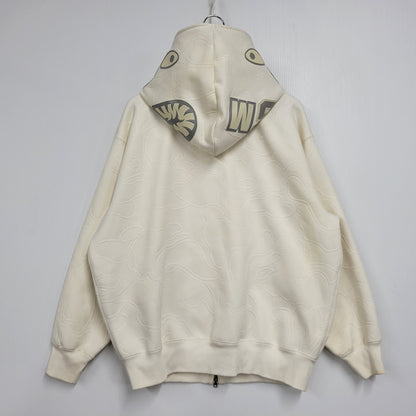 【中古品】【メンズ】 A BATHING APE アベイシングエイプ LINE CAMO QUILTED SHARK RELAXED FIT FULL ZIP HOODIE 0ZXSWM115306N ライン カモ キルテッド シャーク フルジップ フーディー パーカー 142-250928-as-07-izu サイズ：M カラー：アイボリー 万代Net店