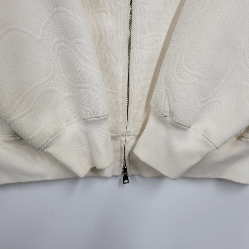 【中古品】【メンズ】 A BATHING APE アベイシングエイプ LINE CAMO QUILTED SHARK RELAXED FIT FULL ZIP HOODIE 0ZXSWM115306N ライン カモ キルテッド シャーク フルジップ フーディー パーカー 142-250928-as-07-izu サイズ：M カラー：アイボリー 万代Net店