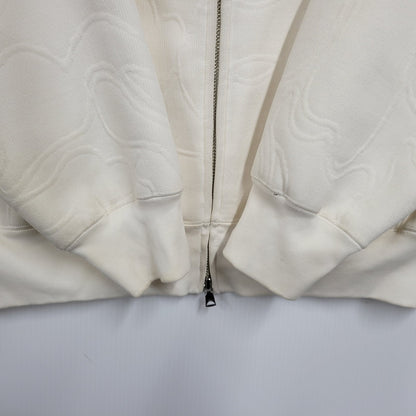 【中古品】【メンズ】 A BATHING APE アベイシングエイプ LINE CAMO QUILTED SHARK RELAXED FIT FULL ZIP HOODIE 0ZXSWM115306N ライン カモ キルテッド シャーク フルジップ フーディー パーカー 142-250928-as-07-izu サイズ：M カラー：アイボリー 万代Net店