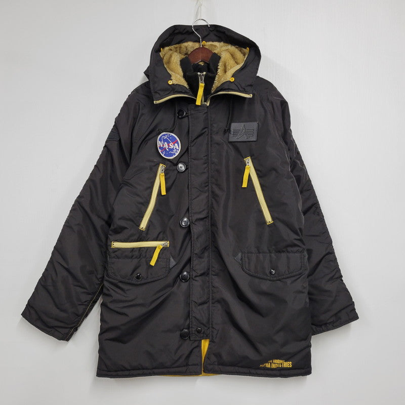 【中古品】 ALPHA INDUSTRIES アルファインダストリーズ 20603 NASA WAPPEN FLIGHT JACKET ナサ ワッペン フライト ジャケット アウター 145-250929-izu サイズ：L カラー：ブラック 万代Net店