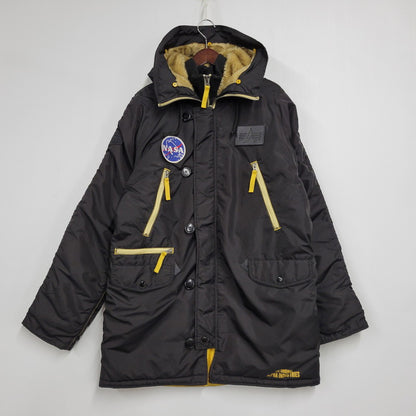 【中古品】 ALPHA INDUSTRIES アルファインダストリーズ 20603 NASA WAPPEN FLIGHT JACKET ナサ ワッペン フライト ジャケット アウター 145-250929-izu サイズ：L カラー：ブラック 万代Net店