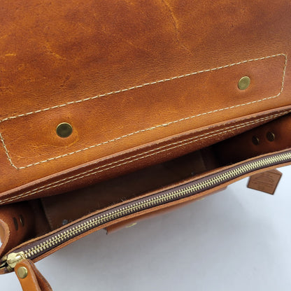 【中古品】【メンズ/レディース】 HERTZ ヘルツ HEAVY LEATHER BACKPACK ヘビー レザー バックパック 鞄 カバン 188-250929-cs-08-izu カラー：ブラウン 万代Net店