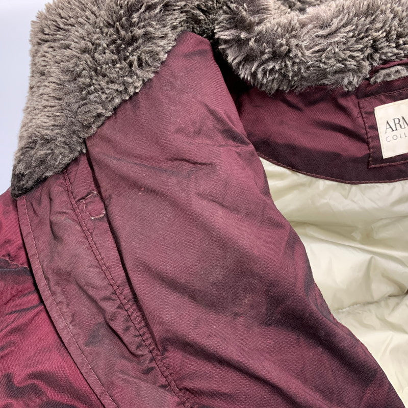 【中古品】【メンズ/レディース】 ARMANI COLLEZIONI アルマーニコレッツォーニ REAL DOWN COAT ダウンコート アウター 長袖 168-250928-rk-09-izu サイズ：52 カラー：ワインレッド 万代Net店