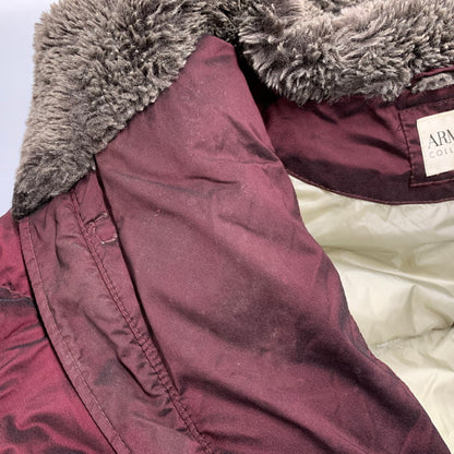 【中古品】【メンズ/レディース】 ARMANI COLLEZIONI アルマーニコレッツォーニ REAL DOWN COAT ダウンコート アウター 長袖 168-250928-rk-09-izu サイズ：52 カラー：ワインレッド 万代Net店