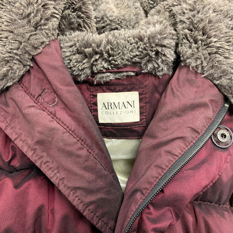 【中古品】【メンズ/レディース】 ARMANI COLLEZIONI アルマーニコレッツォーニ REAL DOWN COAT ダウンコート アウター 長袖 168-250928-rk-09-izu サイズ：52 カラー：ワインレッド 万代Net店