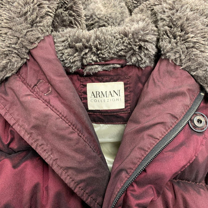 【中古品】【メンズ/レディース】 ARMANI COLLEZIONI アルマーニコレッツォーニ REAL DOWN COAT ダウンコート アウター 長袖 168-250928-rk-09-izu サイズ：52 カラー：ワインレッド 万代Net店