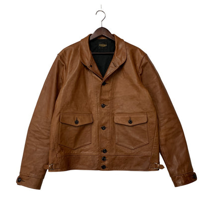 【中古品】【メンズ】 FINECREEK&CO ファインクリーク＆コー LOT ACJK044 JOSEPH JACKET ジョセフ ジャケット アウター 長袖 革 レザー 145-250928-rk-03-izu サイズ：42 カラー：ブラウン 万代Net店