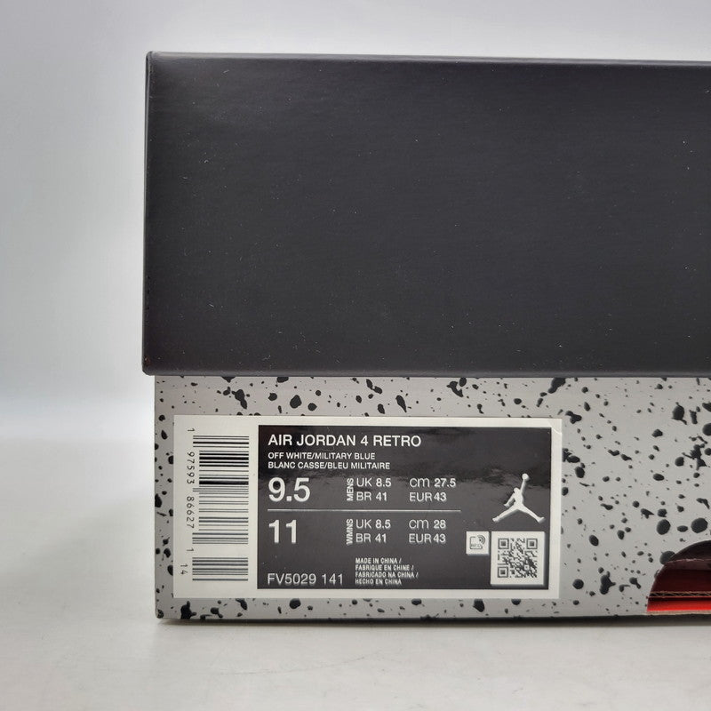 【中古美品】【メンズ】 NIKE ナイキ FV5029-141 AIR JORDAN エア ジョーダン 4 RETRO レトロ スニーカーシューズ 靴 160-250930-ya-02-izu サイズ：27.5cm カラー：OFF WHITE/MILITARY BLUE 万代Net店