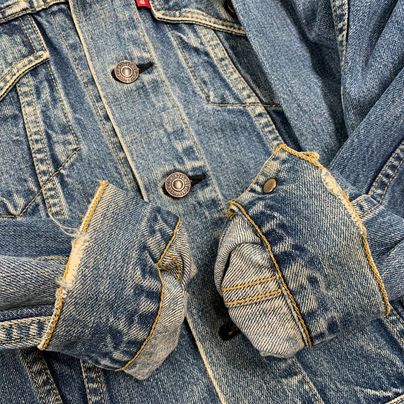 【中古品】【メンズ/レディース】 Levi's リーバイス 71557-0214 92年製 日本製 BIG-E 刻印J30 3RD TYPE 90S 71557 DENIM JACKET デニム ジャケット アウター 長袖 146-251001-rk-07-izu サイズ：38 カラー：インディゴ 万代Net店