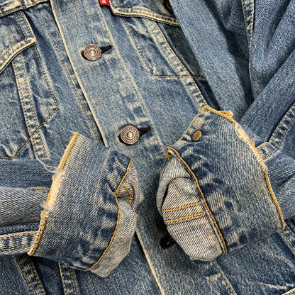 【中古品】【メンズ/レディース】 Levi's リーバイス 71557-0214 92年製 日本製 BIG-E 刻印J30 3RD TYPE 90S 71557 DENIM JACKET デニム ジャケット アウター 長袖 146-251001-rk-07-izu サイズ：38 カラー：インディゴ 万代Net店