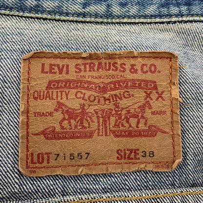 【中古品】【メンズ/レディース】 Levi's リーバイス 71557-0214 92年製 日本製 BIG-E 刻印J30 3RD TYPE 90S 71557 DENIM JACKET デニム ジャケット アウター 長袖 146-251001-rk-07-izu サイズ：38 カラー：インディゴ 万代Net店